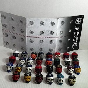 Lot of 30 Franklin Mini Plastic 2" NHL Hockey Goalie Helmets And Standings Board